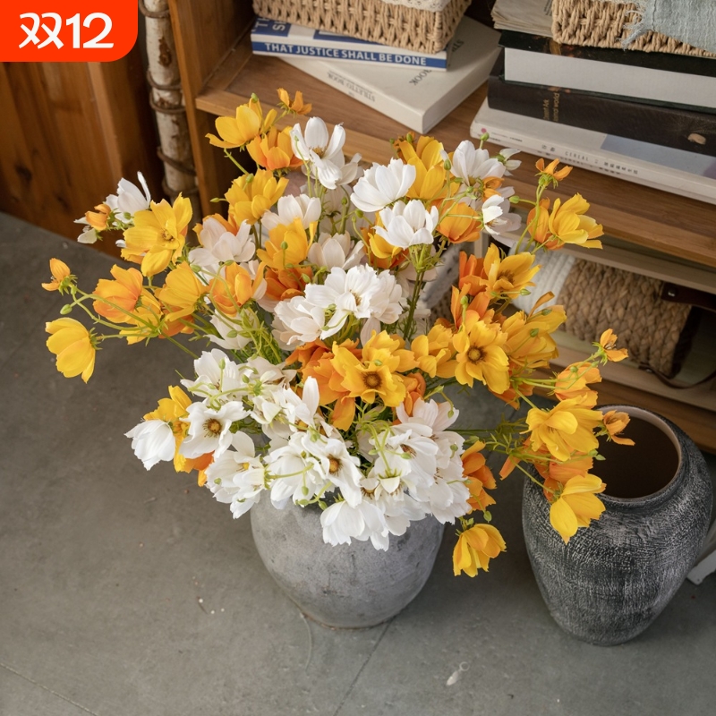 单枝波斯菊格桑花仿真花家居装饰婚庆花墙假花手捧花MW58738