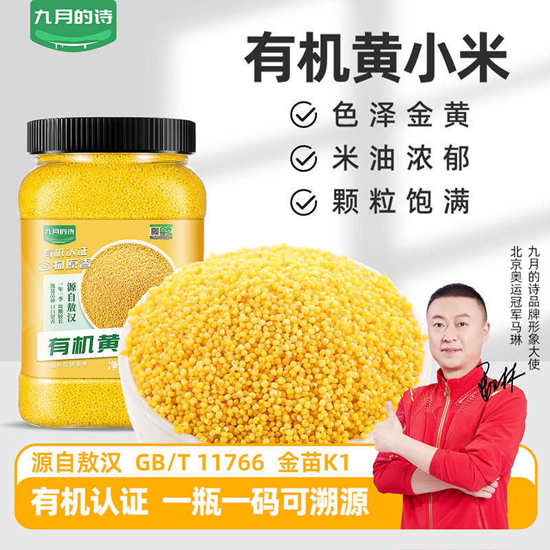 九月的诗有机黄小米新米优质内蒙古赤峰特产农场金苗碳水米油食用