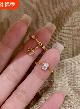葫芦吊坠流苏素圈细款戒指