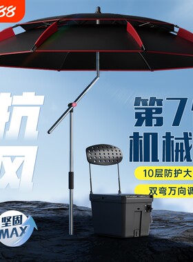 钓鱼伞2025新款加厚万向户外遮阳防雨大钓伞抗强风垂钓专用拐杖伞