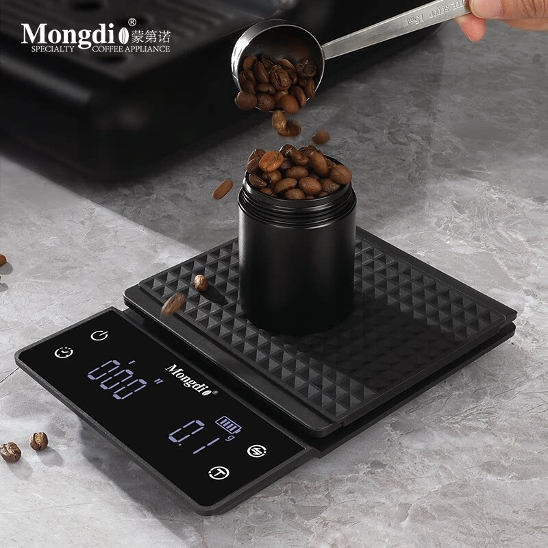 Mongdio咖啡电子秤咖啡称意式精准手冲咖啡豆专用电子称重计时