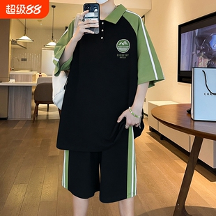 青少年运动休闲套装男孩短袖POLO衫10-18大童初中学生夏装两件套