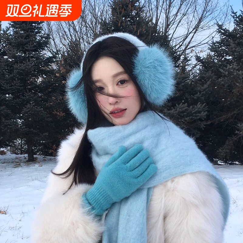 杨超越同款耳罩女冬季毛绒绒加厚保暖耳包可爱甜美防寒显脸小耳套