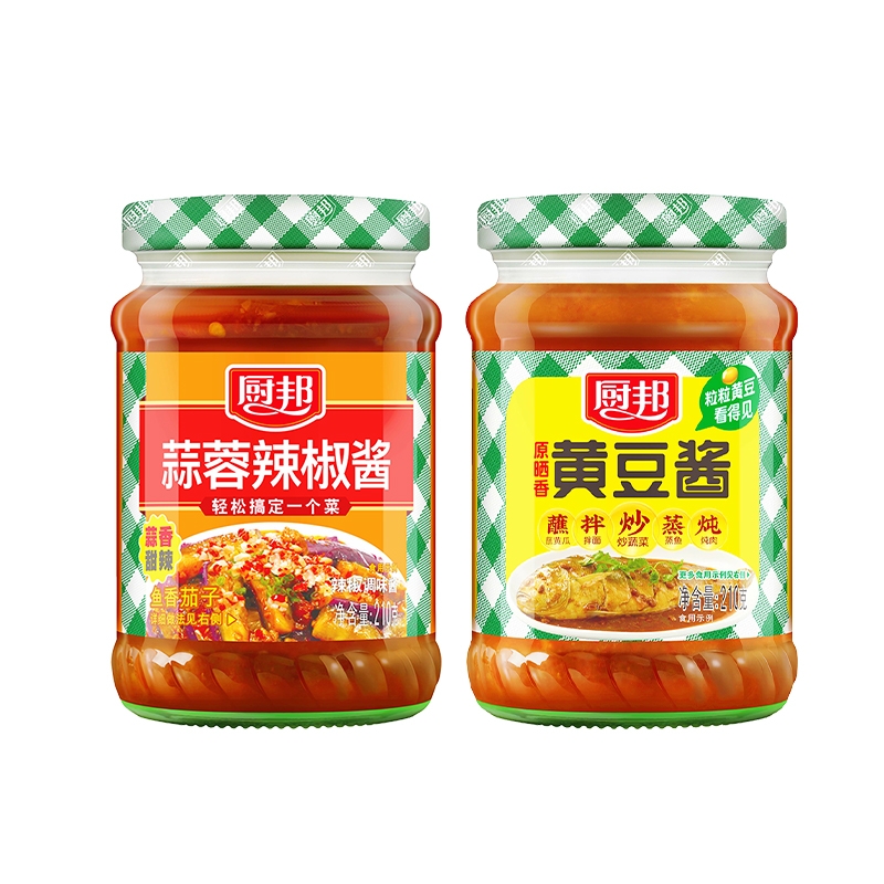厨邦蒜蓉辣椒酱210g+厨邦黄豆酱210g