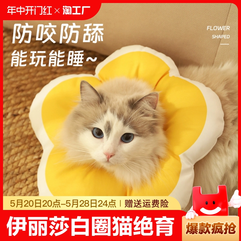 伊丽莎白圈猫绝育项圈防舔除跳蚤宠物头套围脖用品绝育饰品软圈套