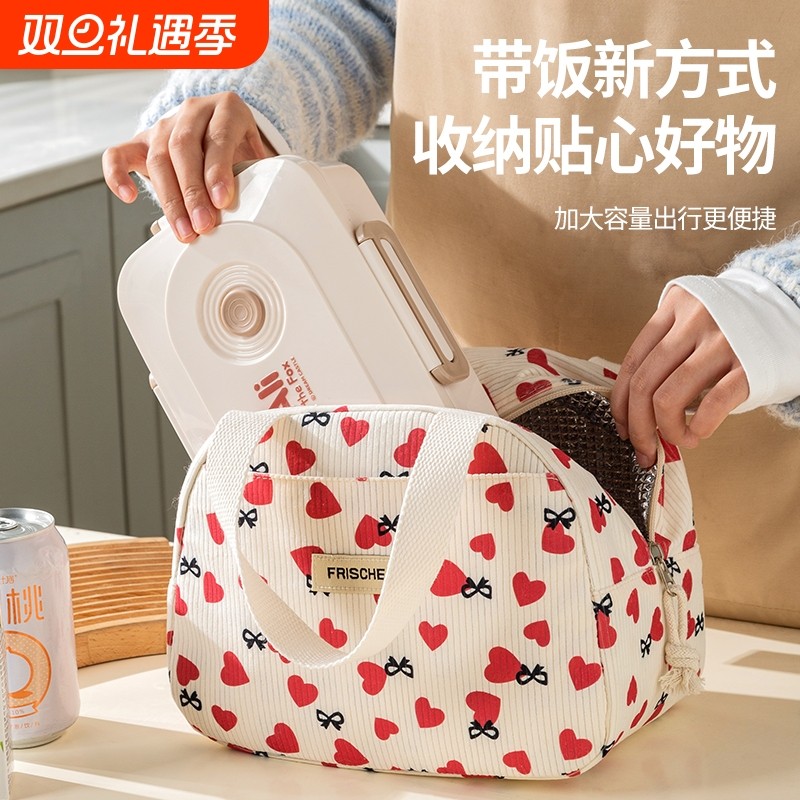 可手提便携式保温大容量便当饭盒手提袋铝箔饭盒袋加厚可带饭防水