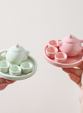便携式儿童茶壶茶具套装迷你陶瓷过家家泡茶器家用喝茶茶艺送礼