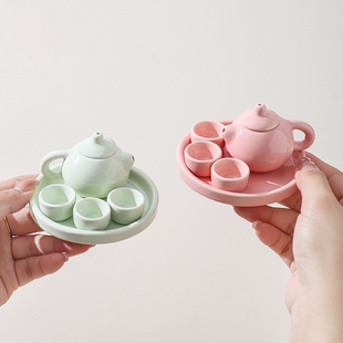 便携式儿童茶壶茶具套装迷你陶瓷过家家泡茶器家用喝茶茶艺送礼