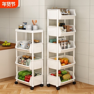 厨房小推车置物架多层落地可移动家用冰箱旁夹缝多层蔬果茶放置架