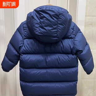 冬装男童女童宝宝羽绒服加厚中长款白鸭绒儿童保暖外套潮黑色充绒