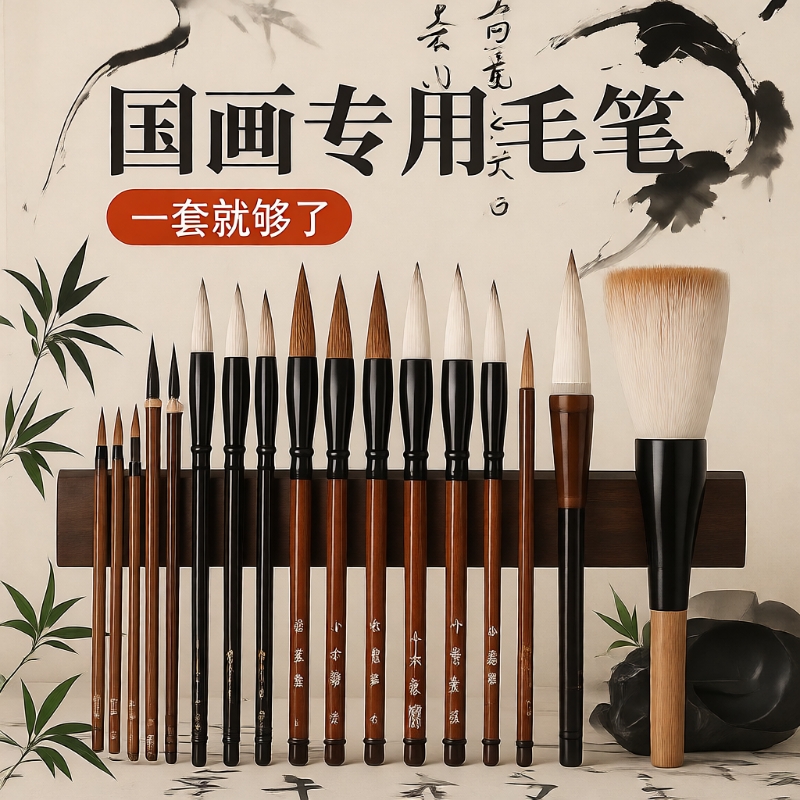初学者国画毛笔套装文房四宝