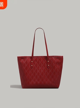 伊布古奇时尚托特包包女式2025新款高级感大容量超火新娘红色婚包