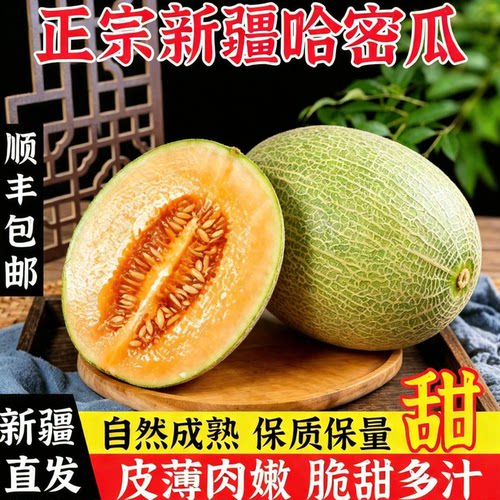 正宗新疆哈密瓜脆甜多汁皮薄肉厚