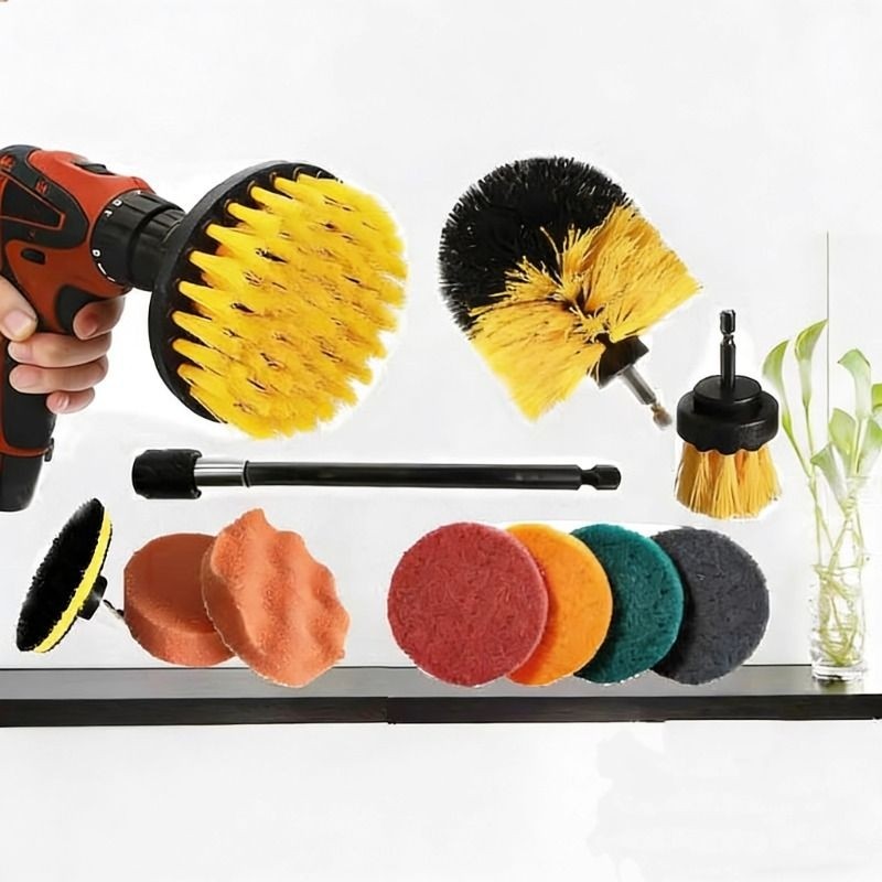 *手电钻清洁刷头电动清洁刷锥形刷加长杆家用多功能瓷砖厨卫刷