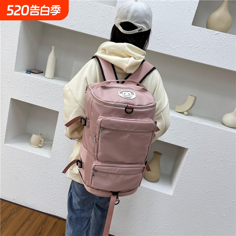 2026新款大容量双肩背包女包休闲旅游书包简约轻便健身包男登山包
