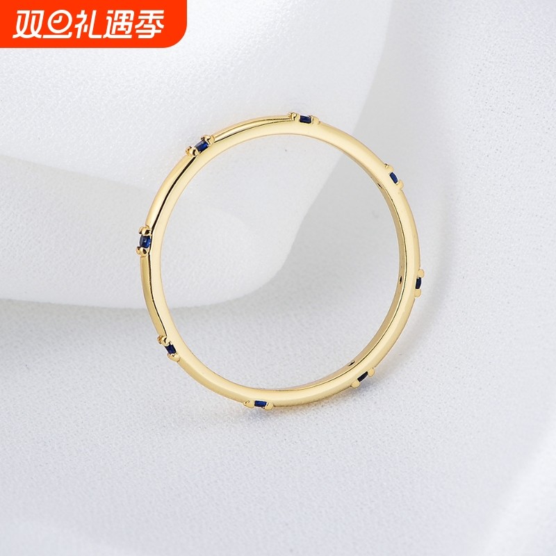 s925纯银时尚简约锆石戒指欧美ins风气质女士镶钻百搭指环手饰