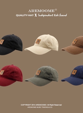 carhartt帽子女卡哈特棒球帽遮阳帽工装水洗做旧软顶鸭舌帽男宽檐