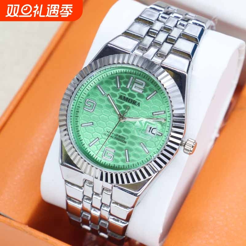 自营philippplein日期高级水晶手表-银色蝴蝶扣时尚男腕