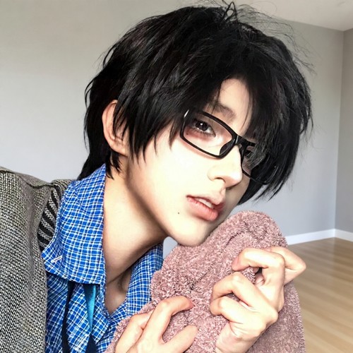 日系御宅族黑框眼镜cos二次元宅男宅女方框平光镜可配度数近视镜