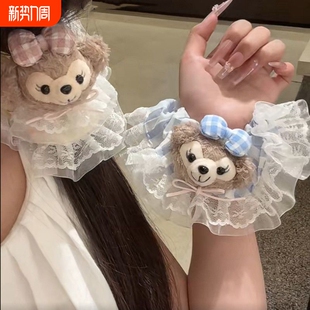 超可爱达菲熊蕾丝花边发圈~真的太甜了2025少女搭配