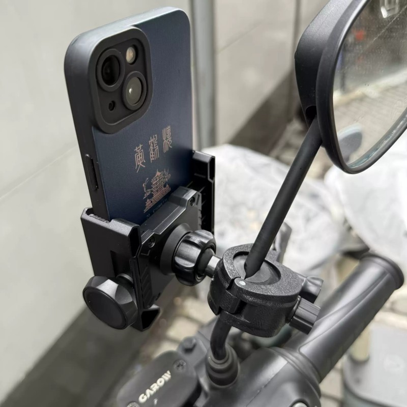 摩托车导航支架手机支架电动车后视镜手机夹车把手机架免拆安装