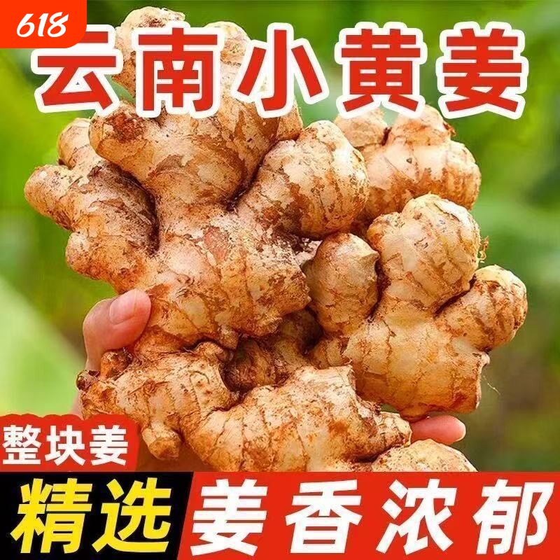 姜香浓郁云南小黄姜新鲜现挖生姜老姜嫩姜仔姜特级姜整箱新鲜姜