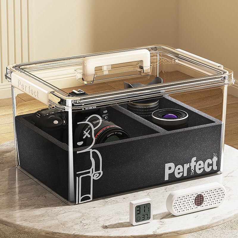 相机防潮箱镜头收纳保温除湿密封箱干燥剂专用防潮盒相机包微单便携防