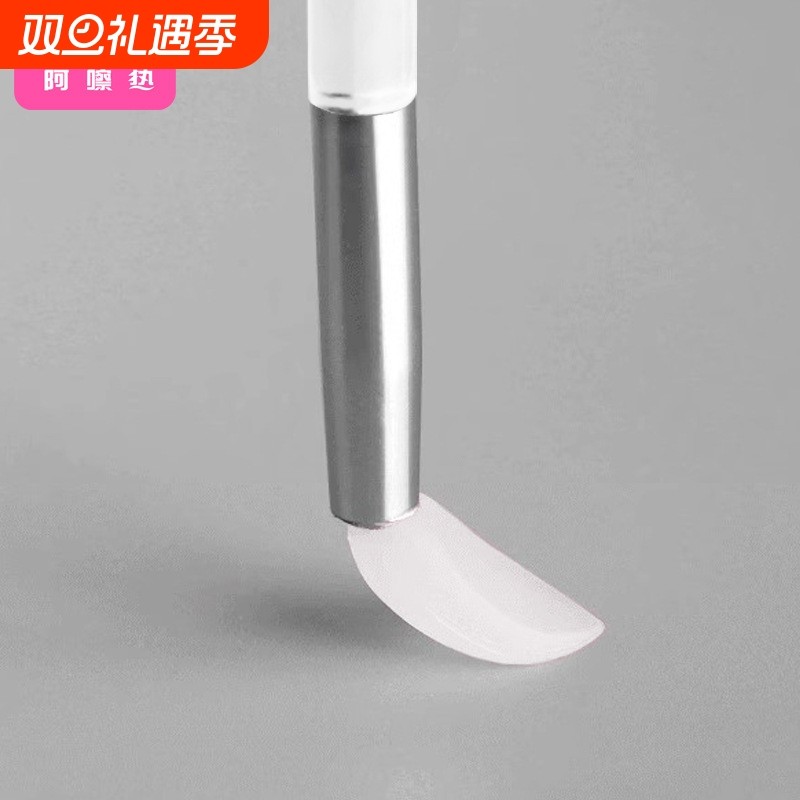 唇刷AA1sn0-硅胶刷化妆刷亮片眼影刷子带盖挖取便携旅行简易硅