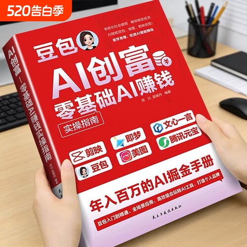豆包AI赚钱零基础AI赚钱正版书籍剪映即梦文心一言豆包美图腾讯元宝多合一零基础豆包从入门到精髓抓住AI时机年入百万实战指南手册
