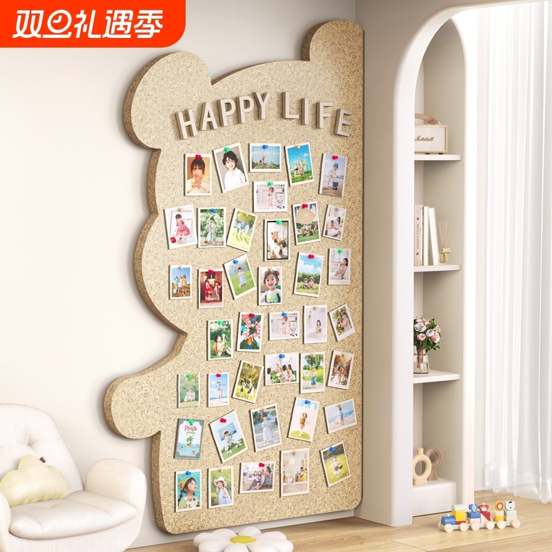可爱熊毛毡板照片墙可移除
