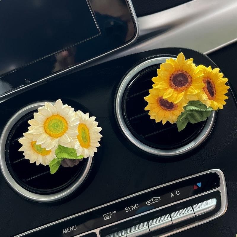 向日葵车载香薰扩香石汽车出风口香水装饰挂饰内饰摆件淡香氛礼物