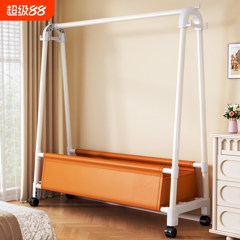 卧室挂衣架落地家用房间室内简易衣帽架小型可移动晾晒衣服置物架