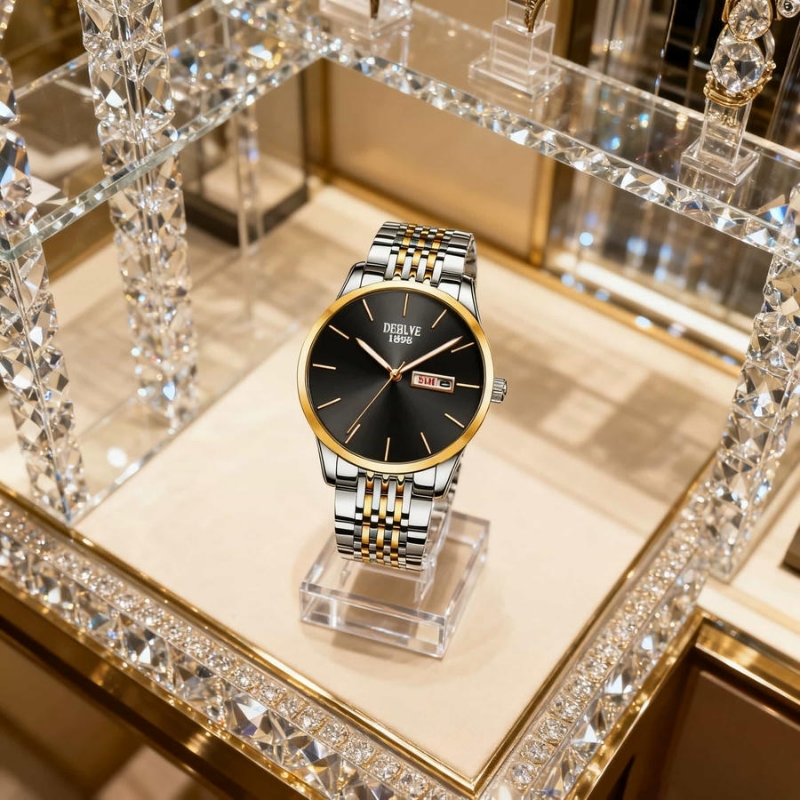 男款手表钢带商务防水石英腕表高级感男士正品名牌全自动非机械表