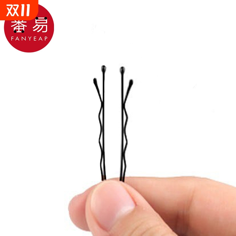 发夹/一字夹CA1sn0-发夹顶夹少女简约盘发固定夹黑色刘海碎发夹