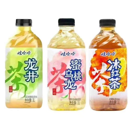娃哈哈冰红茶柠檬味1升12瓶大瓶装绿茶冰红茶蜜桃乌龙龙井茶