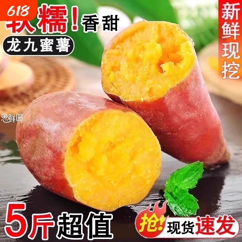 新鲜龙九黄金蜜薯沙地板栗红薯糖心地瓜番薯山芋黄心软糯香甜