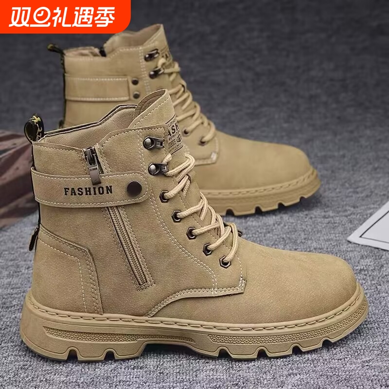 品牌断码高帮男鞋秋季户外登山劳保鞋子工装靴工作马丁靴男机车运