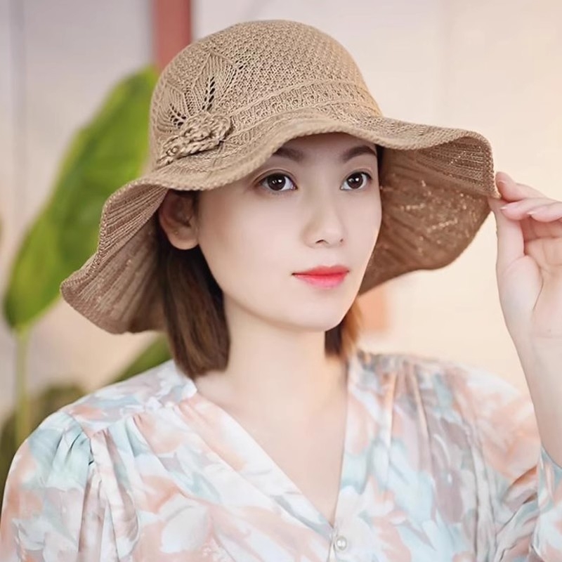 可折叠遮阳帽子女夏季防紫外线渔夫帽草帽2025新款太阳帽防晒帽女