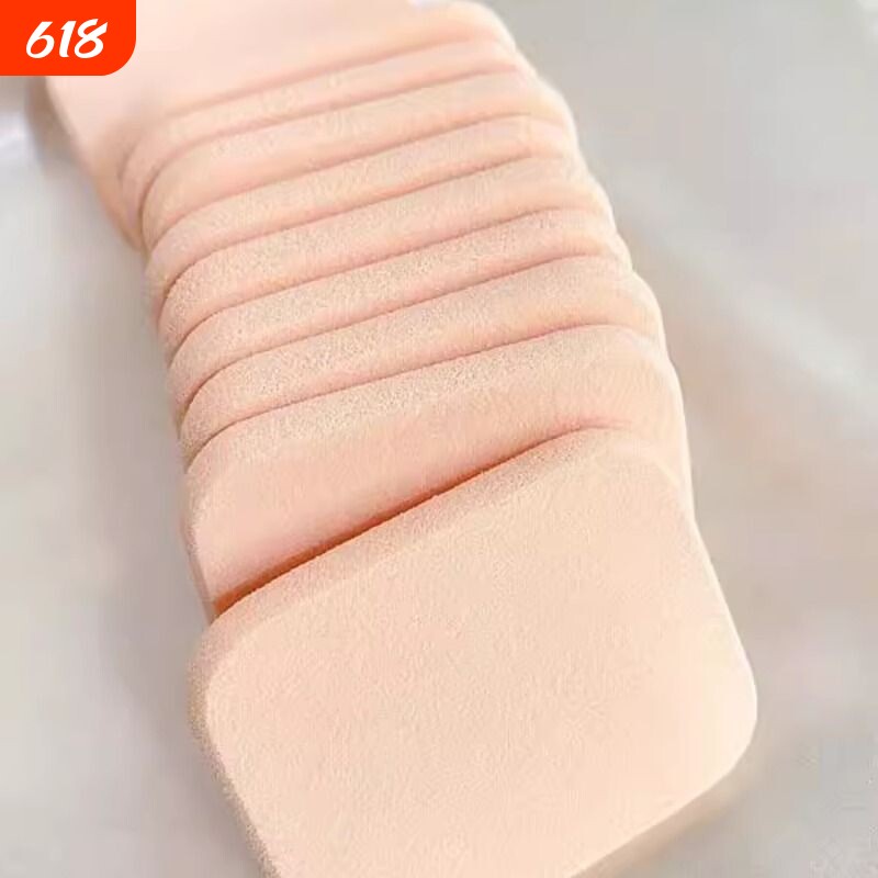 海绵不掉渣SBR磨边粉饼通用替换干用化妆粉扑方形气垫乳胶海绵圆