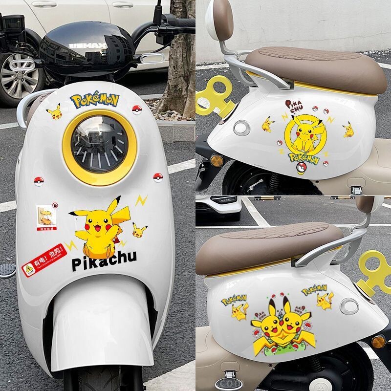 皮卡丘车贴汽车电动摩托车装饰贴画电瓶车贴纸个性可爱划痕遮挡贴