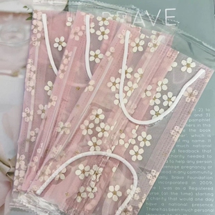 高颜值网纱樱花防尘透气一层 2024年新款 一次性口罩防晒夏季 薄款