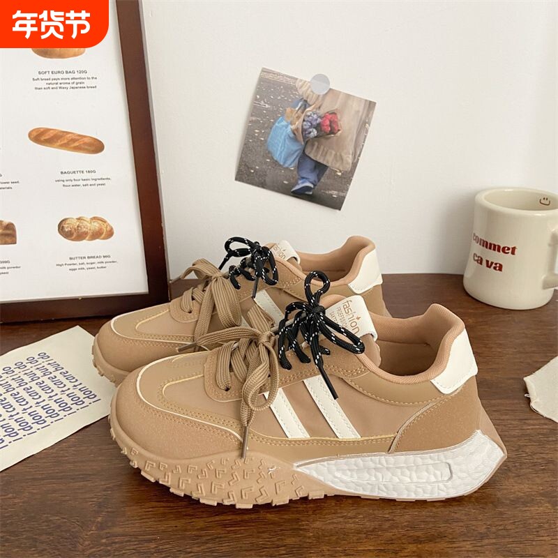 品牌断码厚底超火德训鞋子女2026新款春夏季爆款百搭老爹鞋小白休