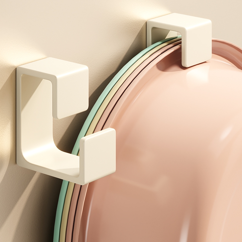 脸盆挂钩免打孔卫生间挂盆神器浴室壁挂放置物架盆子收纳架粘贴