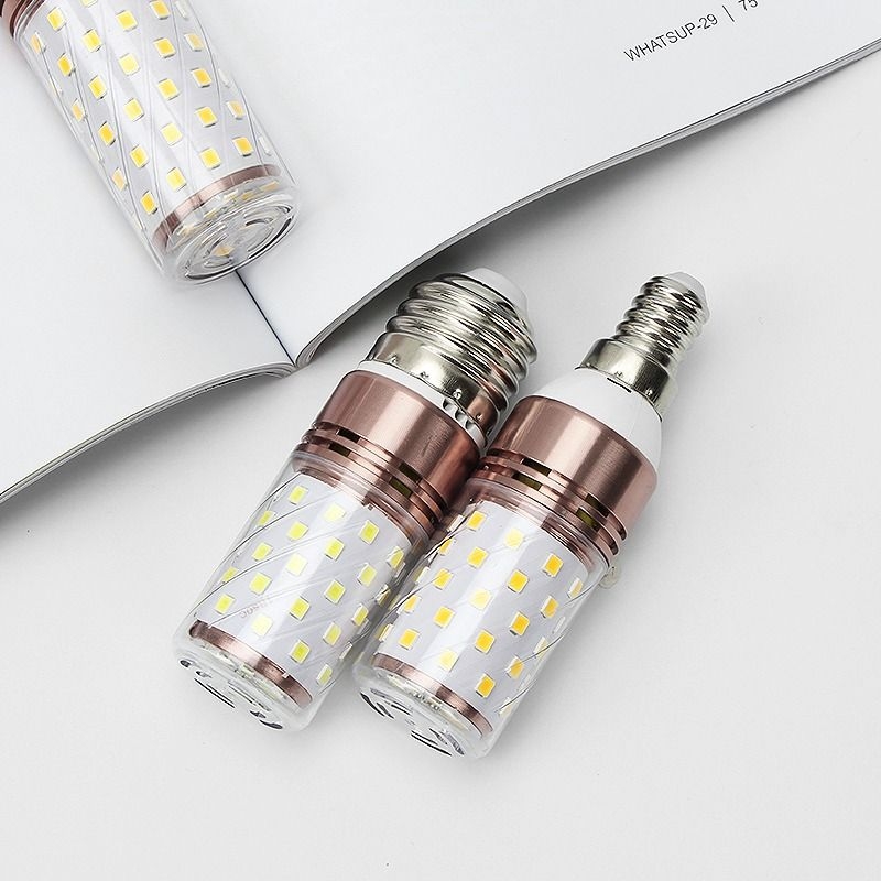 新品超亮led灯泡家用室内水晶吊灯三色变光e27大螺口节能玉米灯