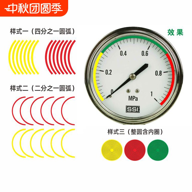 表盘色环10公分圆弧防水三角标签图片