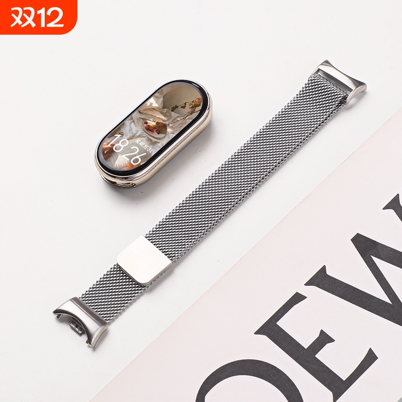 适用于小米手环10表带9米兰尼斯金属磁吸8NFC版腕带新款Xiaomi智能运动手表band10/9陶瓷高级男女士替换带夏
