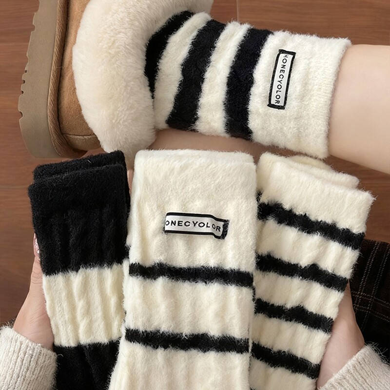 毛绒袜子女秋冬季加厚月子袜加绒保暖澳绒棉袜冬天居家地板睡眠袜