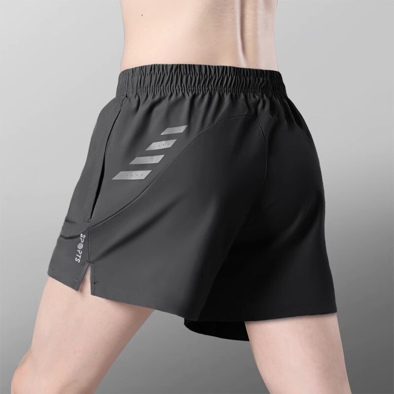运动短裤男跑步专用三分裤夏季冰丝速干健身训练3分裤子拉链口袋