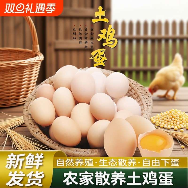现捡现发农家散养土鸡蛋新鲜柴鸡蛋营养虫草蛋笨鸡蛋谷物蛋