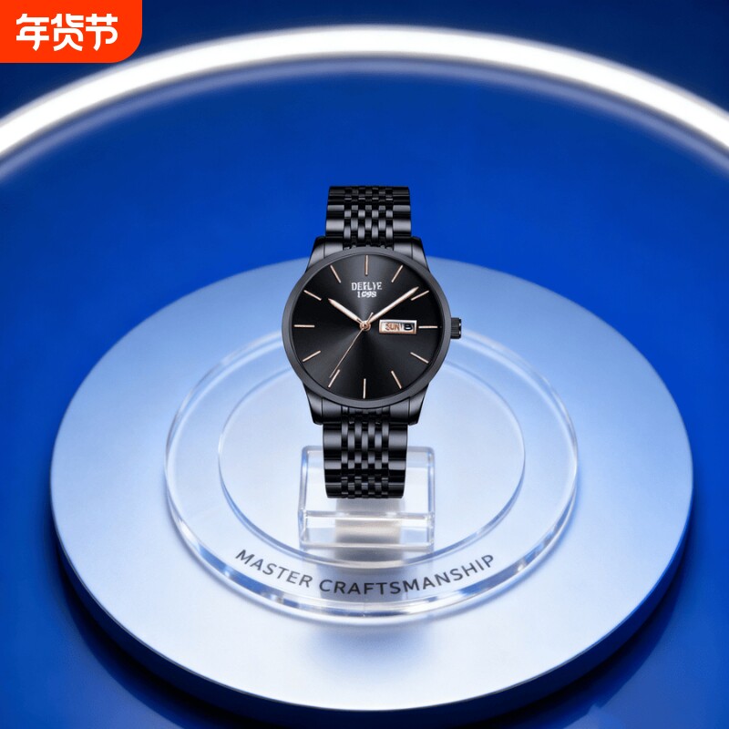 手表男款全自动男表数字双日历防水腕表男机械风全自动防水高级感